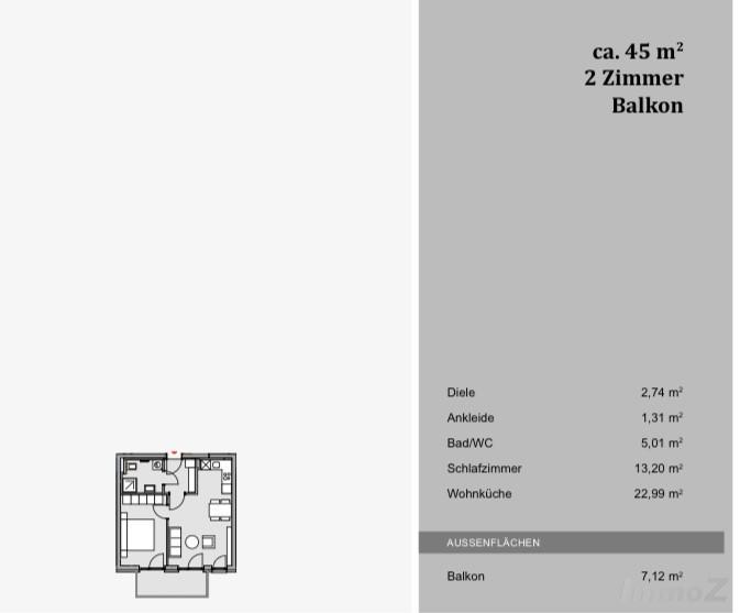 Wohnung zum Kaufen: 6060 Hall in Tirol - Aufteilung 45 m² zzgl. Balkon
