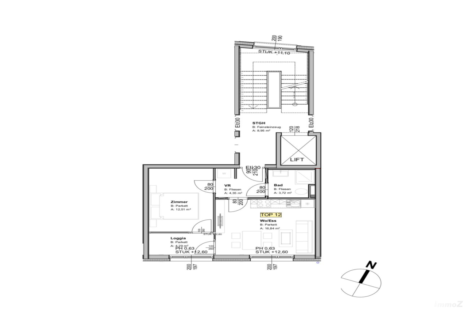 Wohnung zum Mieten: Keplerstraße 76, 8020 Graz - Grundriss