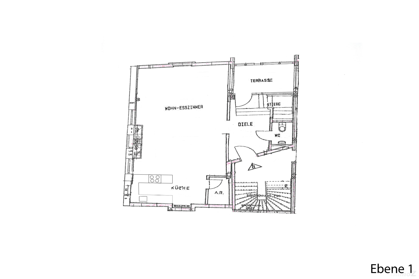 Wohnung zum Mieten: Stiegengasse 7, 8010 Graz - Grundriss Ebene 1 ohne m2-1