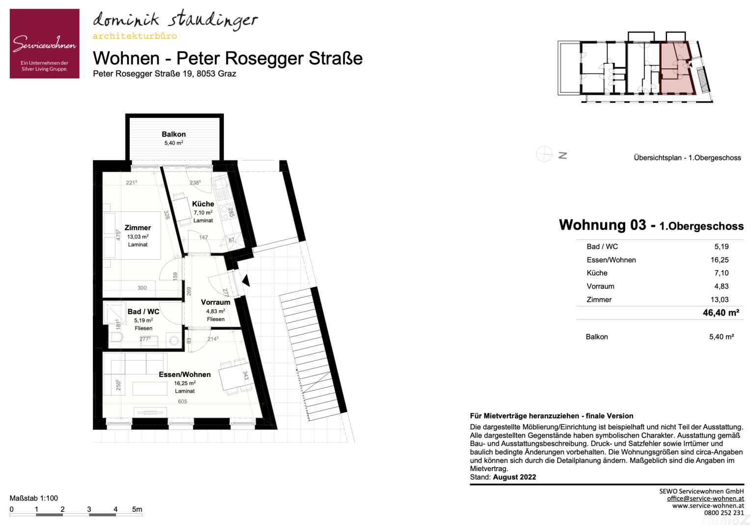 Wohnung zu mieten: 8053 Graz - Grundriss Top Nr. 03
