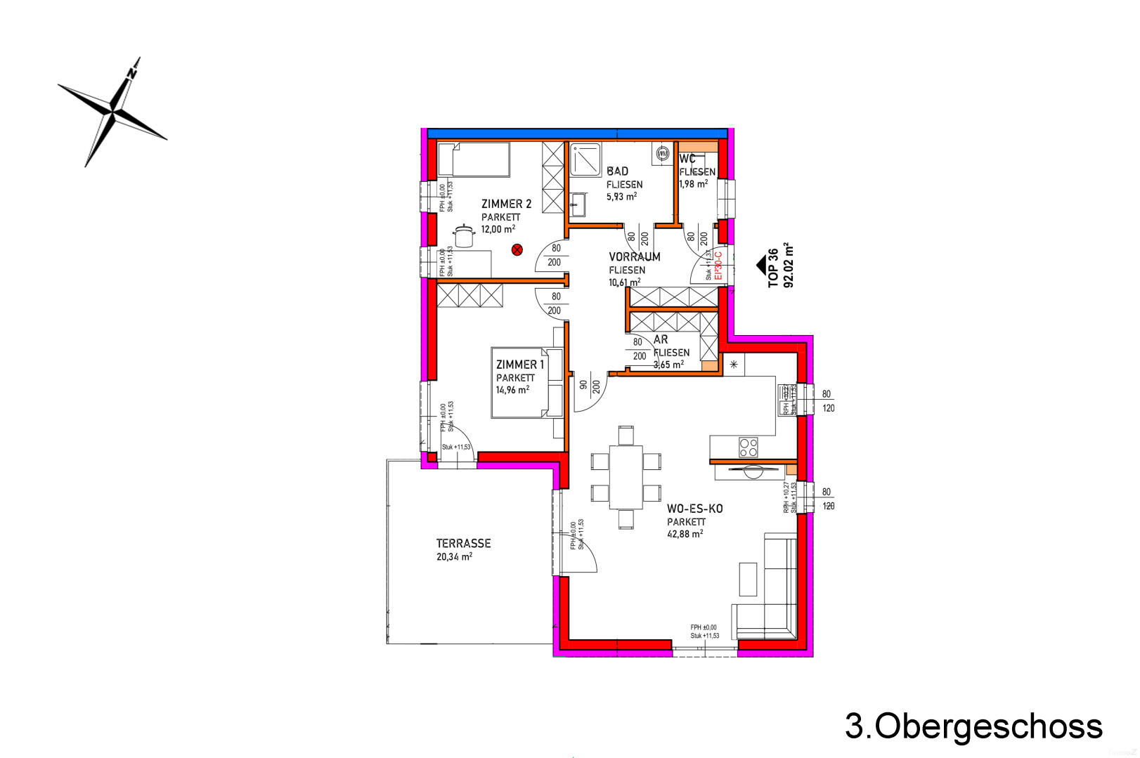 Wohnung zu kaufen: Schmiedgasse 14-16, 8430 Leibnitz - Grundrissplan Top 36